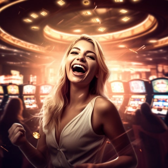 Najväčšie výhry v online kasínach na Slovensku, šťastné dievča po výhre v online kasíne news item