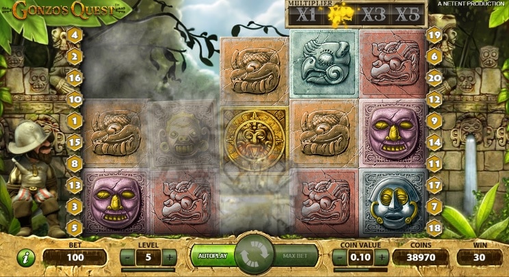 Hrací automat Gonzo’s Quest - hracia plocha Gonzo’s Quest - ako vyzera gonzo quest